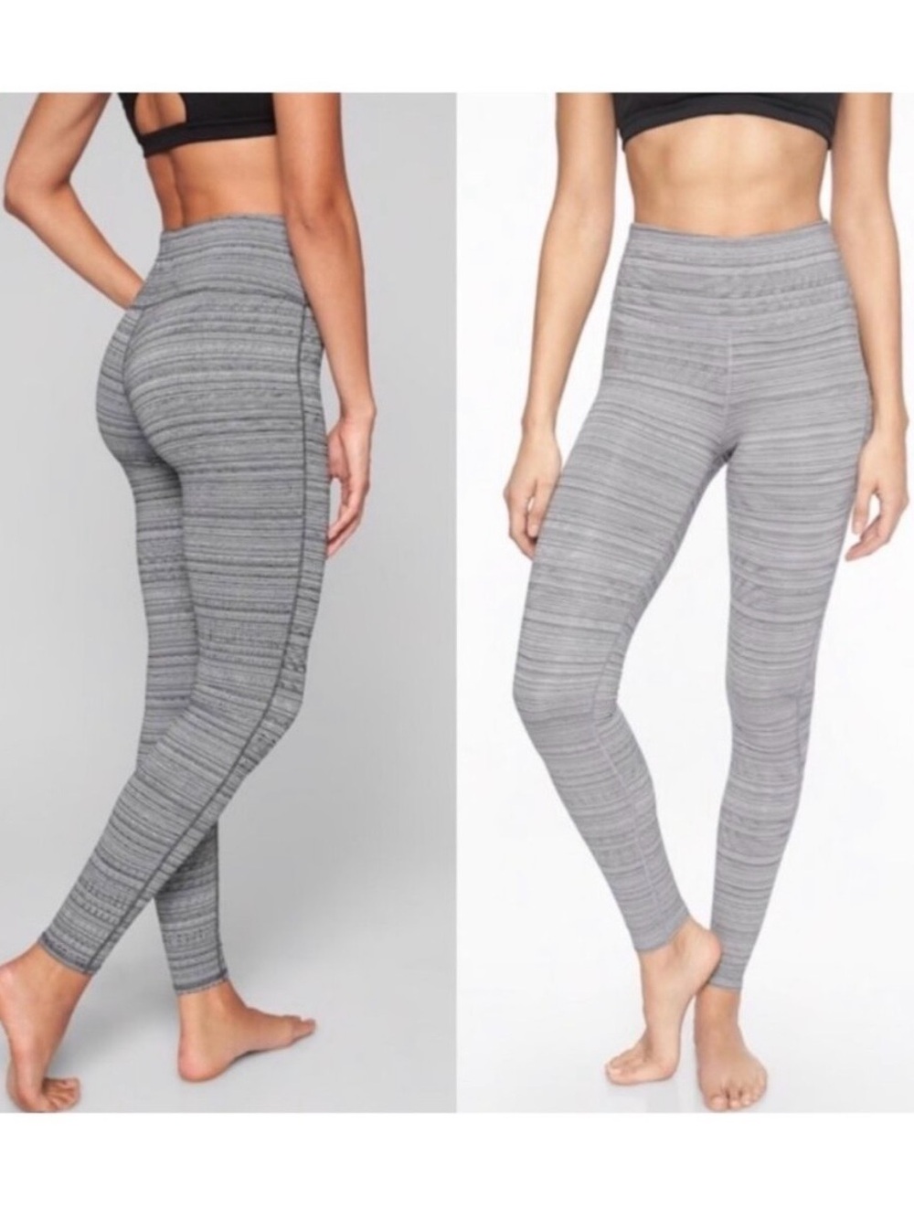 Athleta Chaturanga Leggings Size S Black Jacquard Textured Workout Pant Normcore